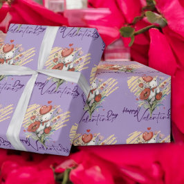 Valentinstag mit reichem Teddybär Geschenkpapier