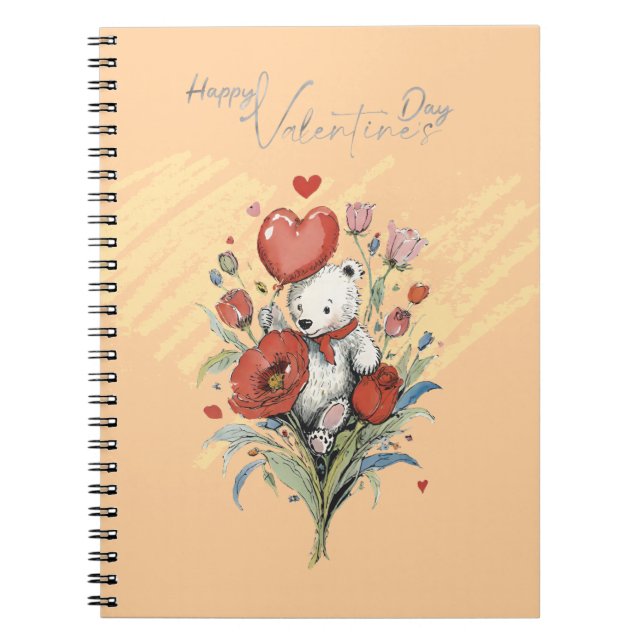 Valentinstag mit reichem Teddybär Notizblock (Vorderseite)