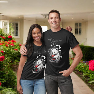 Valentinstag mit reichem Teddybär T-Shirt