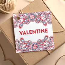 Valentinstag mit rosa Blumen und Schwüngen