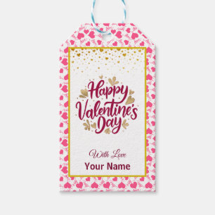 Valentinstag mit rotem Anfangs- und Goldherz Gi Geschenkanhänger