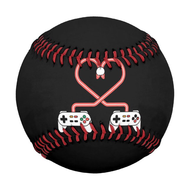 Valentinstag mit Videospielern mit Herzreglern Baseball (Vorderseite)