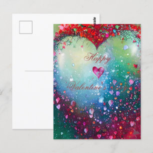 Valentinstag mit zerbrechendem Herzen Postkarte