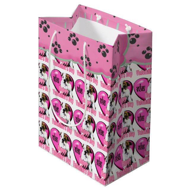 Valentinstag Mittlere Geschenktüte (Rückseite Schrägansicht)