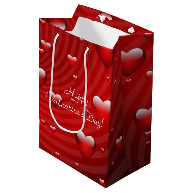 Valentinstag Mittlere Geschenktüte (Vorderseite Schrägansicht)