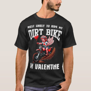Valentinstag Motocross Liebhaber Funny Cupid Bike  T-Shirt