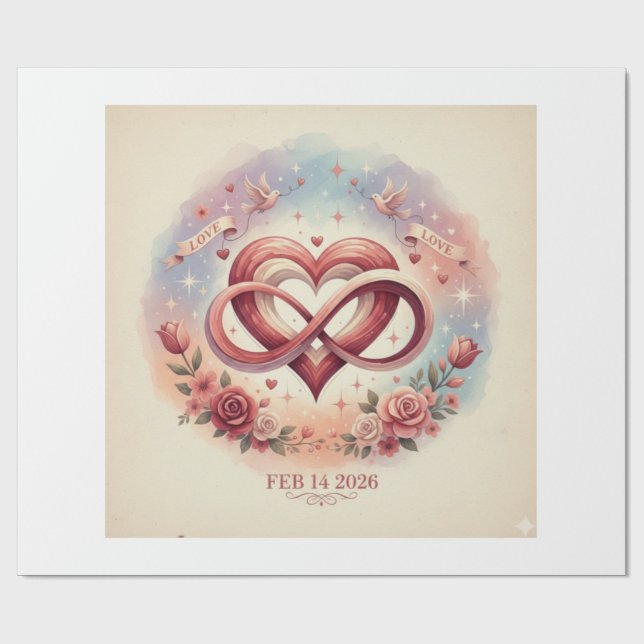 Valentinstag-Mug-Set Geschenkpapier (Flach)