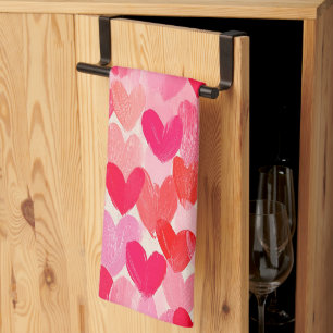 Valentinstag Multi Hearts Muster Liebe Geschirrtuch