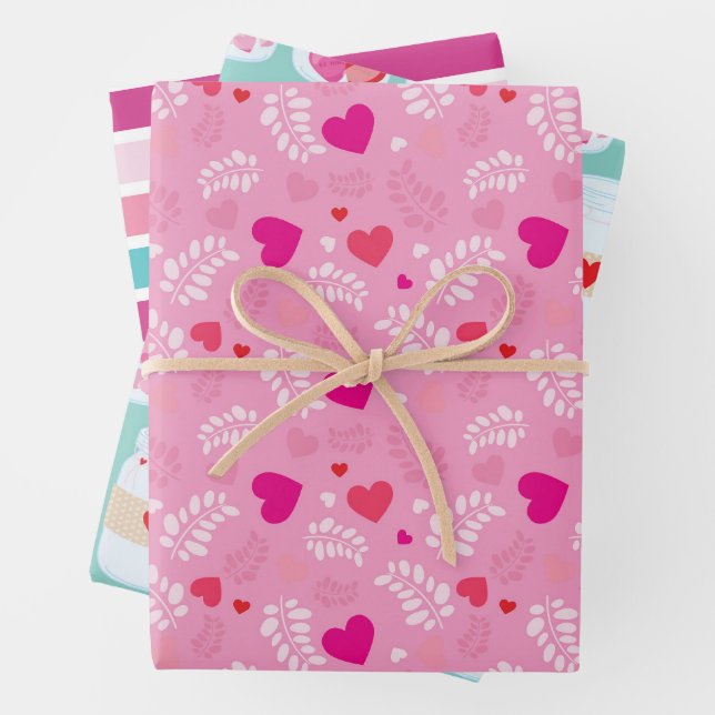 Valentinstag Muster Geschenkpapier Set (Beispiel)