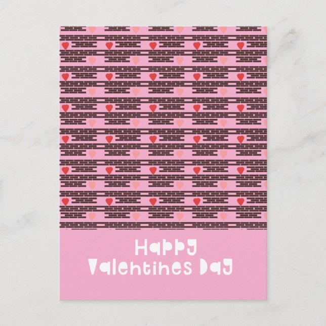 Valentinstag-Muster-Postkarte hören Postkarte (Vorderseite)