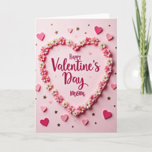 Valentinstag-Mutter-Blumenherzkarte Karte