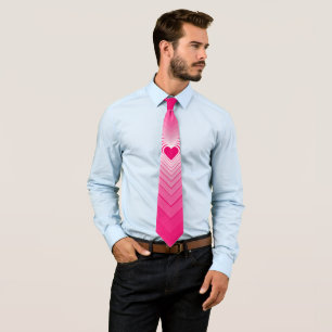 Valentinstag Neck Tie Hearts - Rosa Krawatte