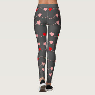 Valentinstag Niedliche String Hearts Rosa Romantik Leggings