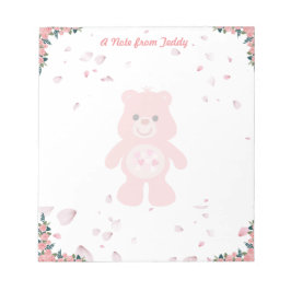 Valentinstag Niedlicher rosa Teddybär Notizblock