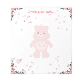 Valentinstag Niedlicher rosa Teddybär Notizblock