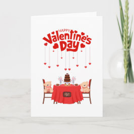 Valentinstag Niedlicher Teddybär Faltkarte Dankeskarte