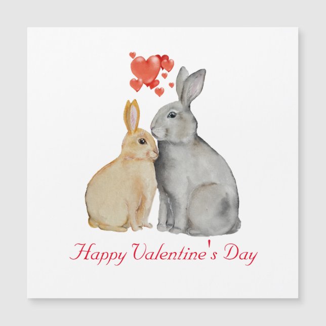 Valentinstag Niedliches Kaninchen Postkarte (Vorderseite)