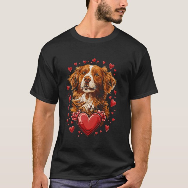Valentinstag Nova Scotia Duck Tolling Retriever T-Shirt (Vorderseite)