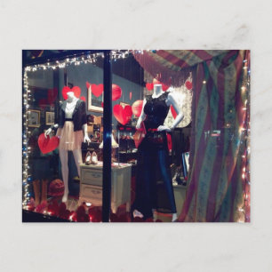 Valentinstag NYC-Boutique-Fenster Postkarte