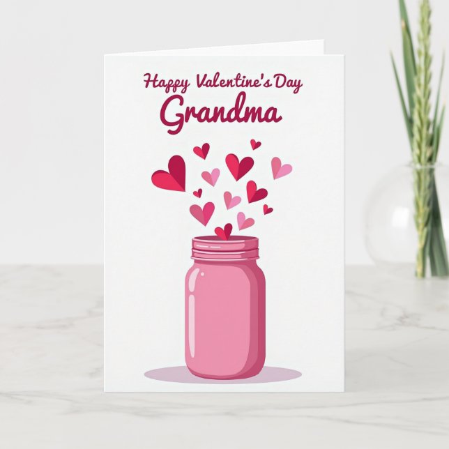Valentinstag Oma Herzen Karte (Vorderseite)