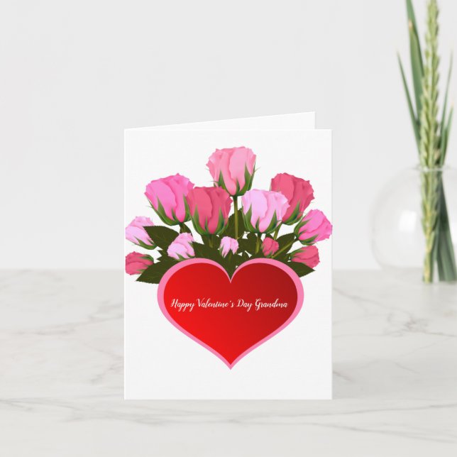 Valentinstag Oma-Rose Karte (Vorderseite)
