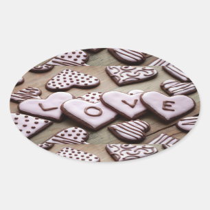 Valentinstag Ovaler Aufkleber