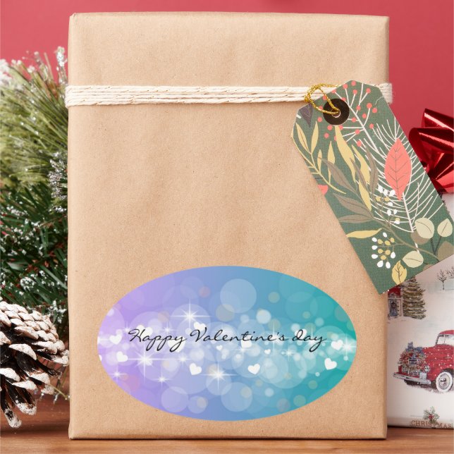 Valentinstag Ovaler Aufkleber (Feiertag)