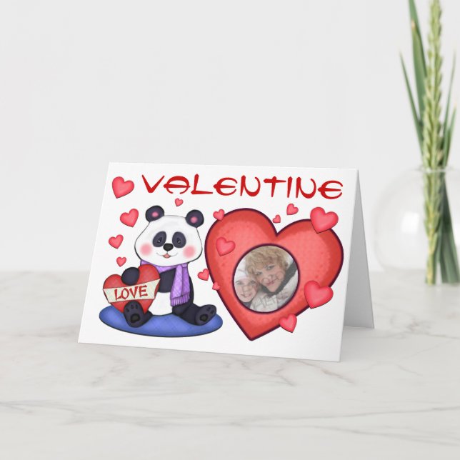 Valentinstag Panda Bear Grußkarte Feiertagskarte (Vorderseite)