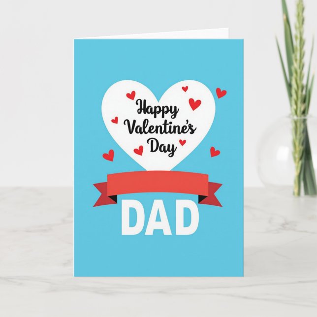 Valentinstag Papa Herzen Karte (Vorderseite)