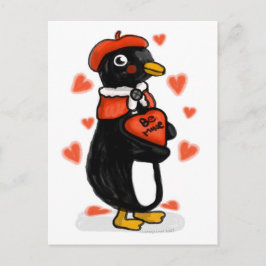 Valentinstag Pariser Pinguin Postkarte