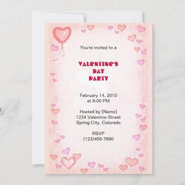 Valentinstag-Party Einladung (Vorderseite)