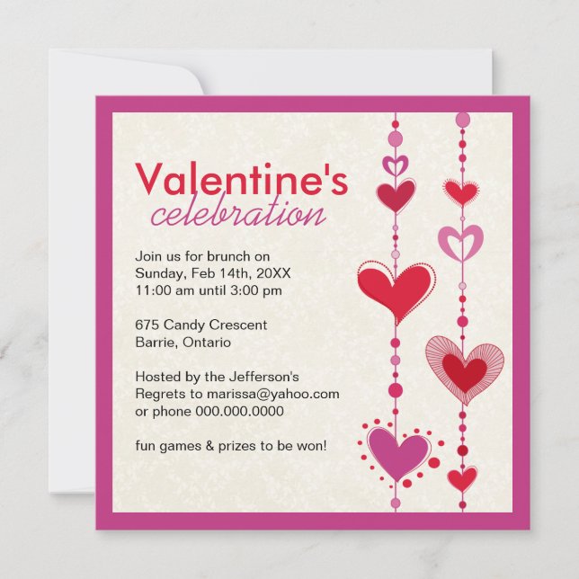 Valentinstag-Party Einladung (Vorderseite)