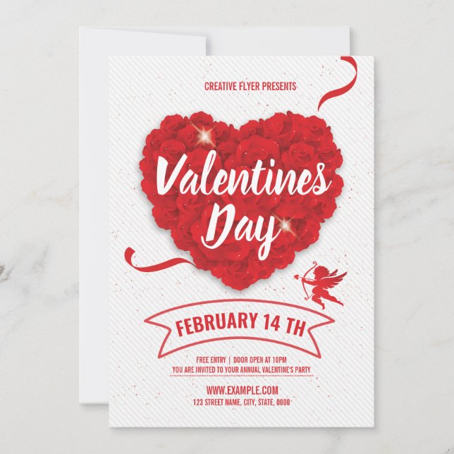 Valentinstag Party Einladung Flyer (Vorderseite)