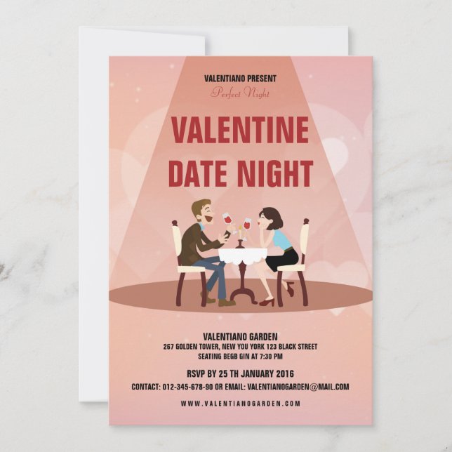 Valentinstag Party Einladung Flyer (Vorderseite)