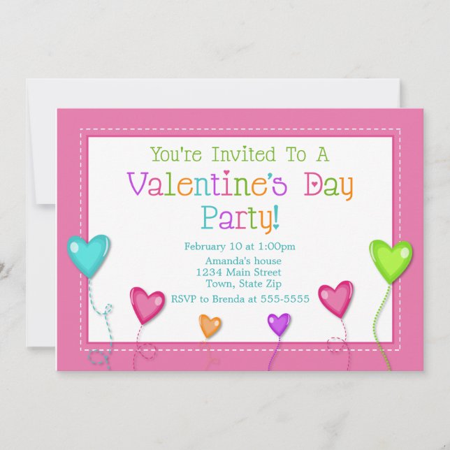Valentinstag Party Einladung, Herzklopfen Einladung (Vorderseite)