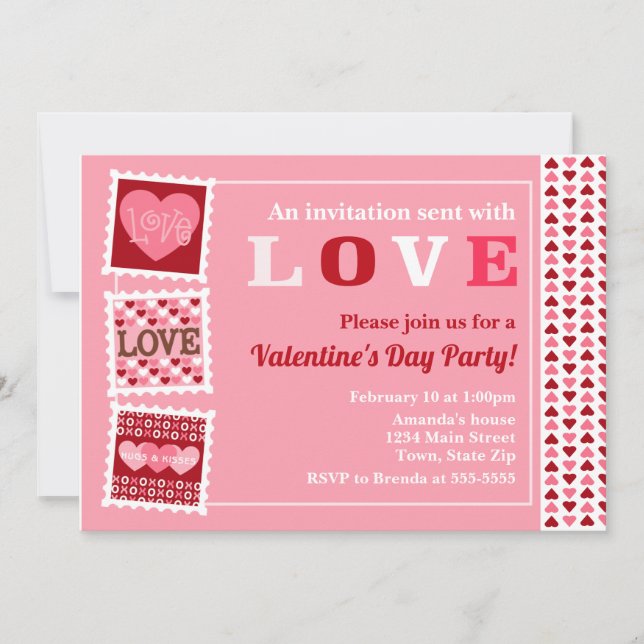 Valentinstag Party Einladung, Herzklopfen Einladung (Vorderseite)