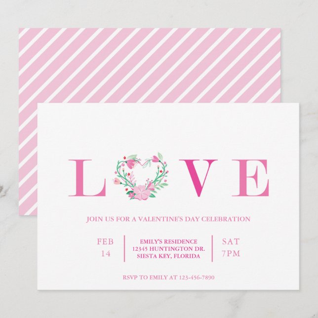 Valentinstag Party Einladung Liebe Galentine (Vorne/Hinten)