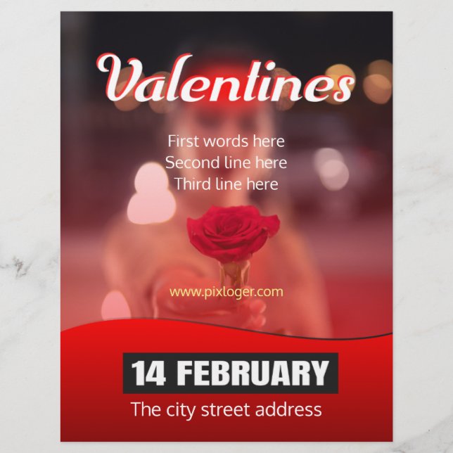 Valentinstag Party Flyer (Vorne)