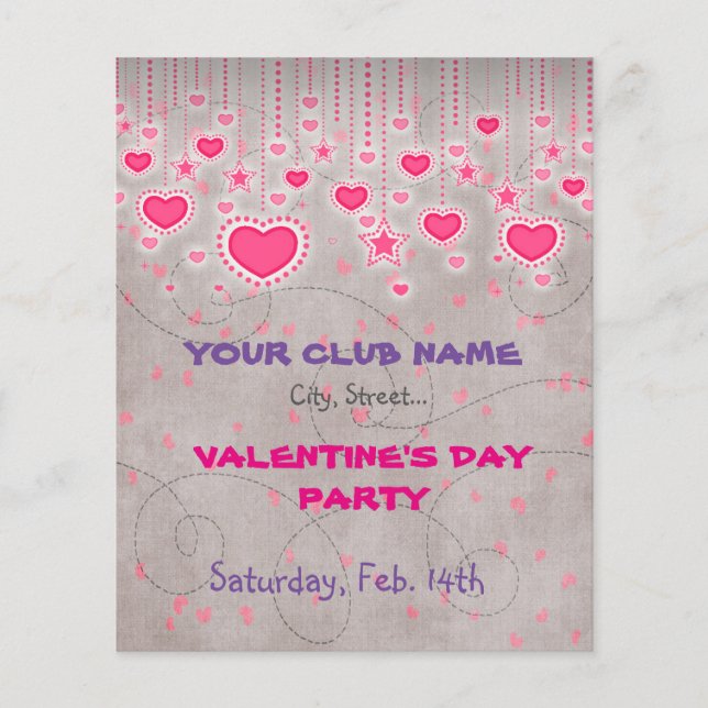 Valentinstag Party Flyer (Vorne)