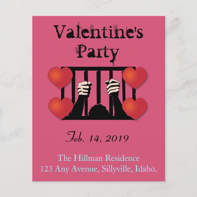 Valentinstag Party Gefangener Flyer (Vorne)