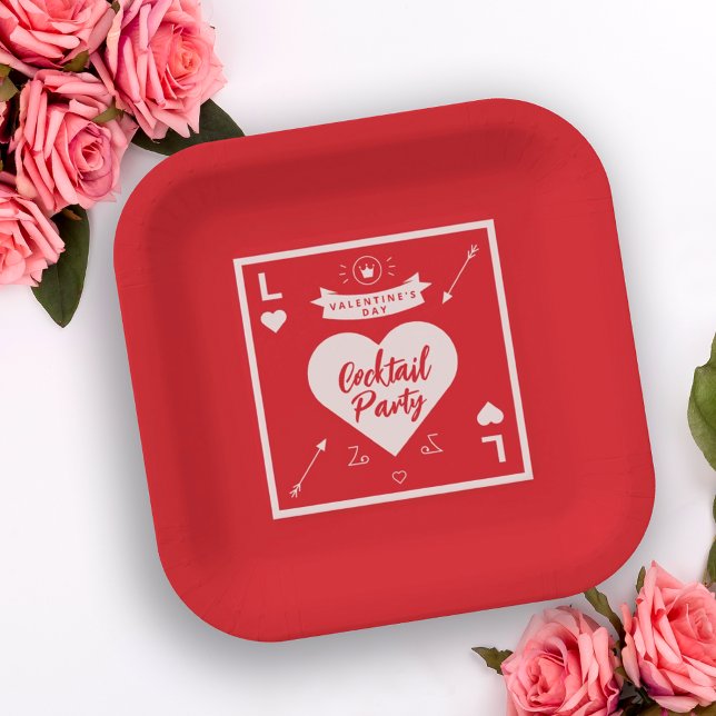 Valentinstag Party Herz und Liebe Rote Einladung Pappteller (Von Creator hochgeladen)
