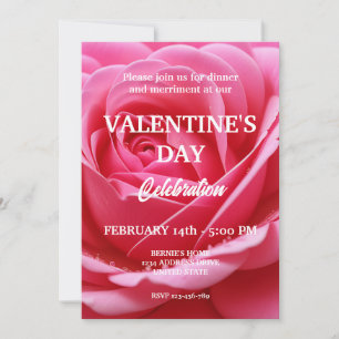 VALENTINSTAG PARTY MIT ROTE ROSE EINLADUNG