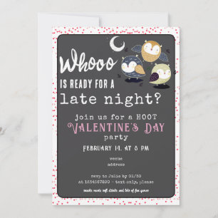 Valentinstag Party Nachtschwalbe-Thema Einladung