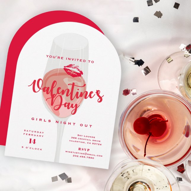 Valentinstag Party Wasserfarben Rosa Rosé Einladung (Von Creator hochgeladen)