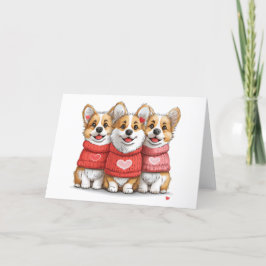 Valentinstag Pembroke Welsh Corgi Dogs Feiertagskarte