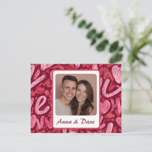 Valentinstag-Personalisierte Foto- und Namenskarte Postkarte