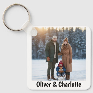 Valentinstag Personalisiertes Foto & Name Paar Schlüsselanhänger