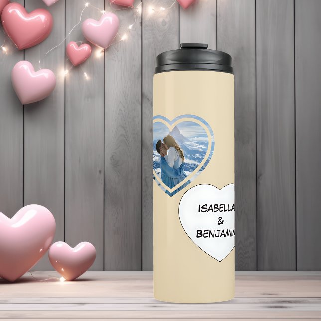 Valentinstag Personalisiertes Foto und Namen Thermosbecher (Von Creator hochgeladen)