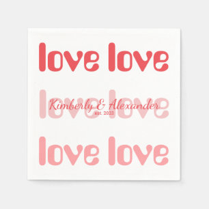 Valentinstag Personalisiertes Paar Serviette