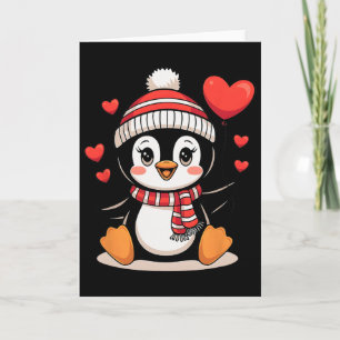 Valentinstag Pinguin Herz Ballon Cute  Karte